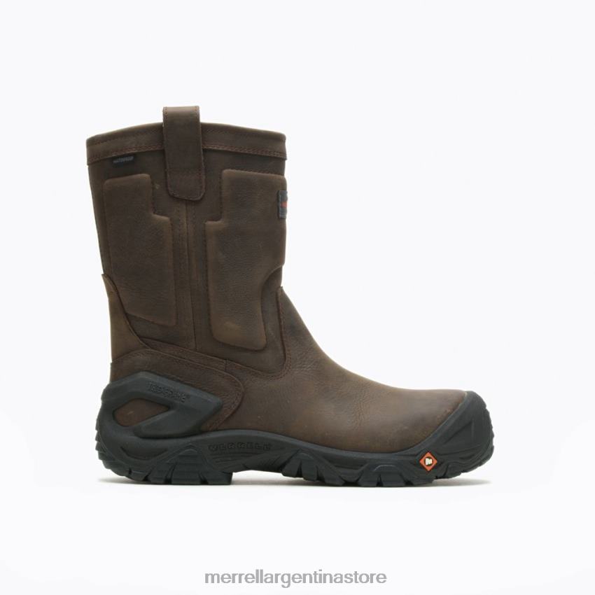 hombres zapatos Café exprés NL2ZZ452 Merrell bota de trabajo de cuero resistente al agua con punta de comp de strongfield (j099315)