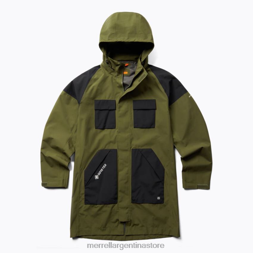 hombres ropa aceituna polvorienta NL2ZZ797 Merrell parka con bolsillo cargo de gore-tex (jmf26677-326)