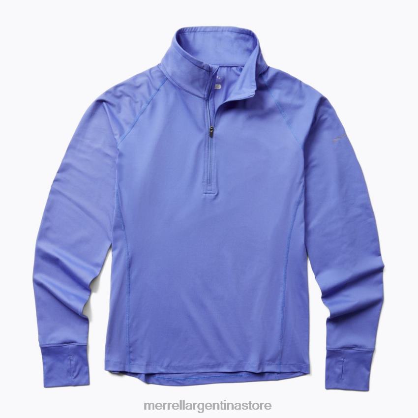 hombres ropa baja azul NL2ZZ1127 Merrell trail running 1/4 zip (jwf26557-423)