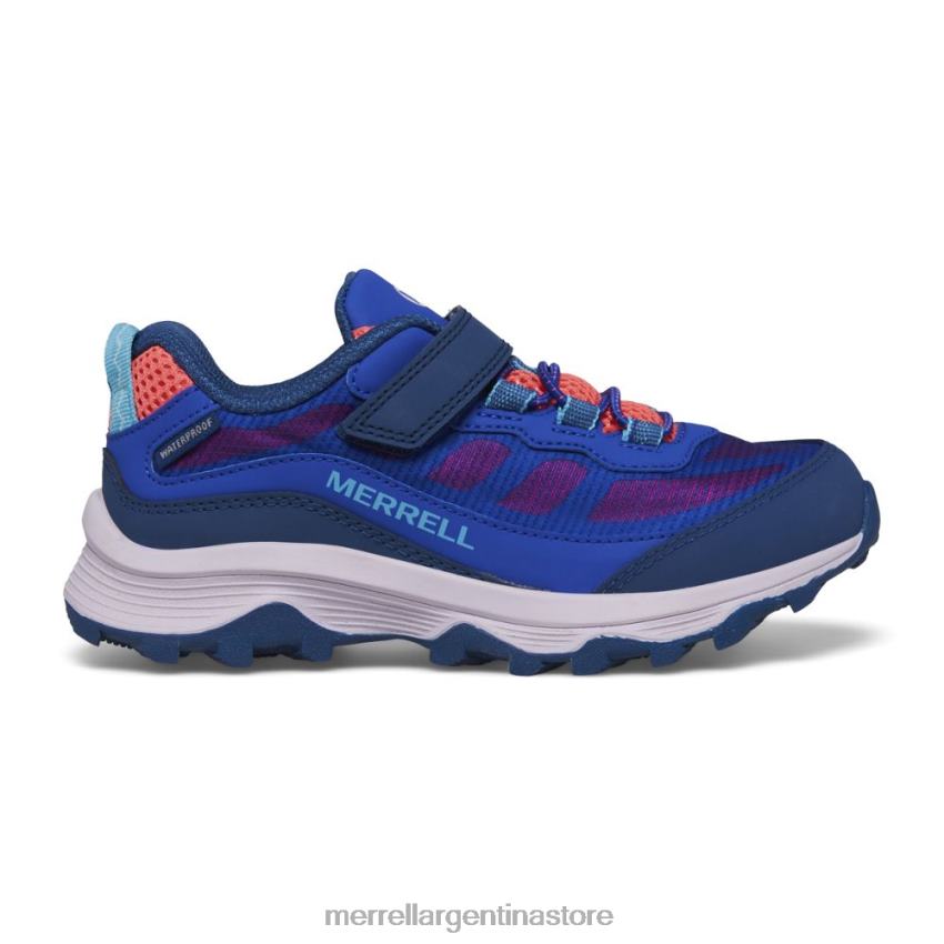 niños zapatos azul/baya/turq NL2ZZ1364 Merrell moab speed low a/c resistente al agua (mk166989)