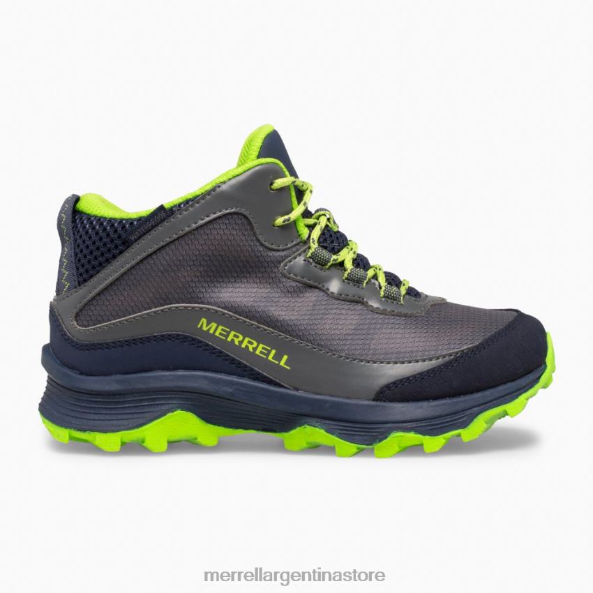 niños zapatos azul marino/gris/lima NL2ZZ1383 Merrell moab speed mid impermeable (mk265212)