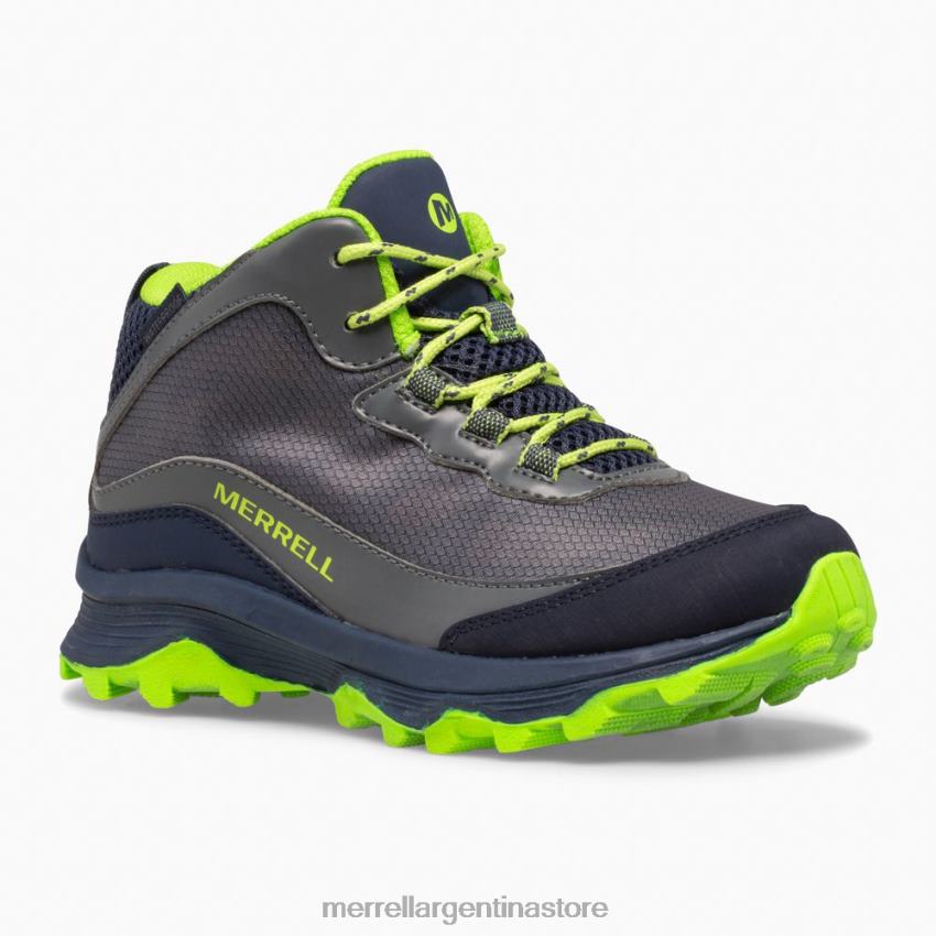 niños zapatos azul marino/gris/lima NL2ZZ1383 Merrell moab speed mid impermeable (mk265212)