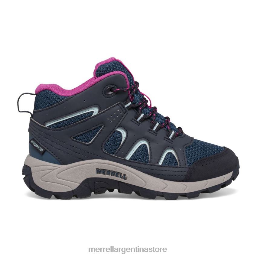niños zapatos azul marino/turquesa/fucsia NL2ZZ1443 Merrell Bota impermeable OakCreek Mid Lace (mk166227)