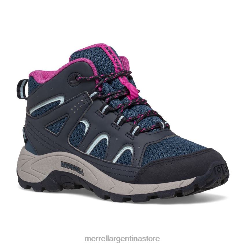 niños zapatos azul marino/turquesa/fucsia NL2ZZ1443 Merrell Bota impermeable OakCreek Mid Lace (mk166227)