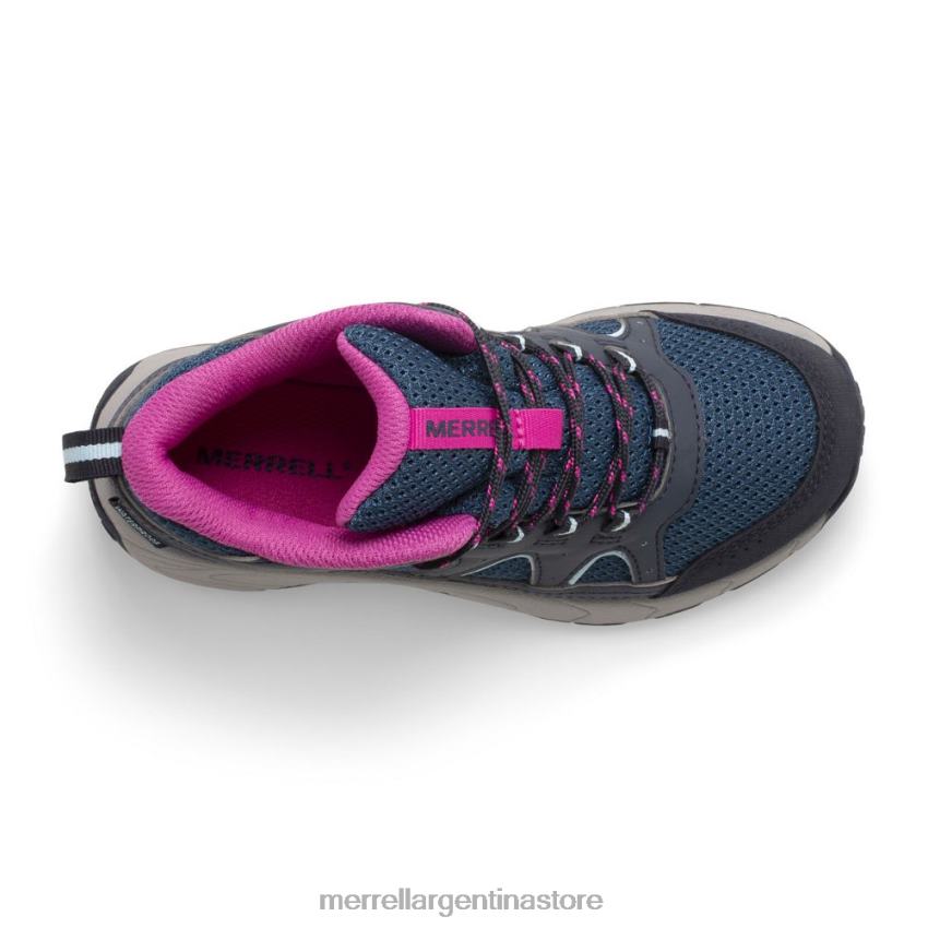 niños zapatos azul marino/turquesa/fucsia NL2ZZ1443 Merrell Bota impermeable OakCreek Mid Lace (mk166227)