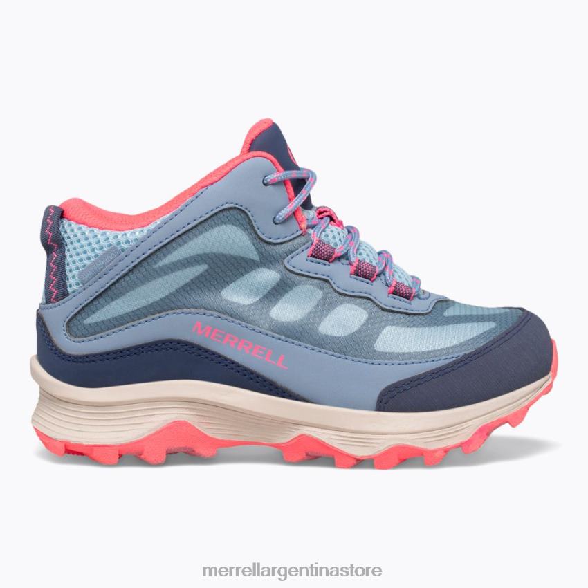 niños zapatos azul polvoriento/coral NL2ZZ1382 Merrell moab speed mid impermeable (mk165213)