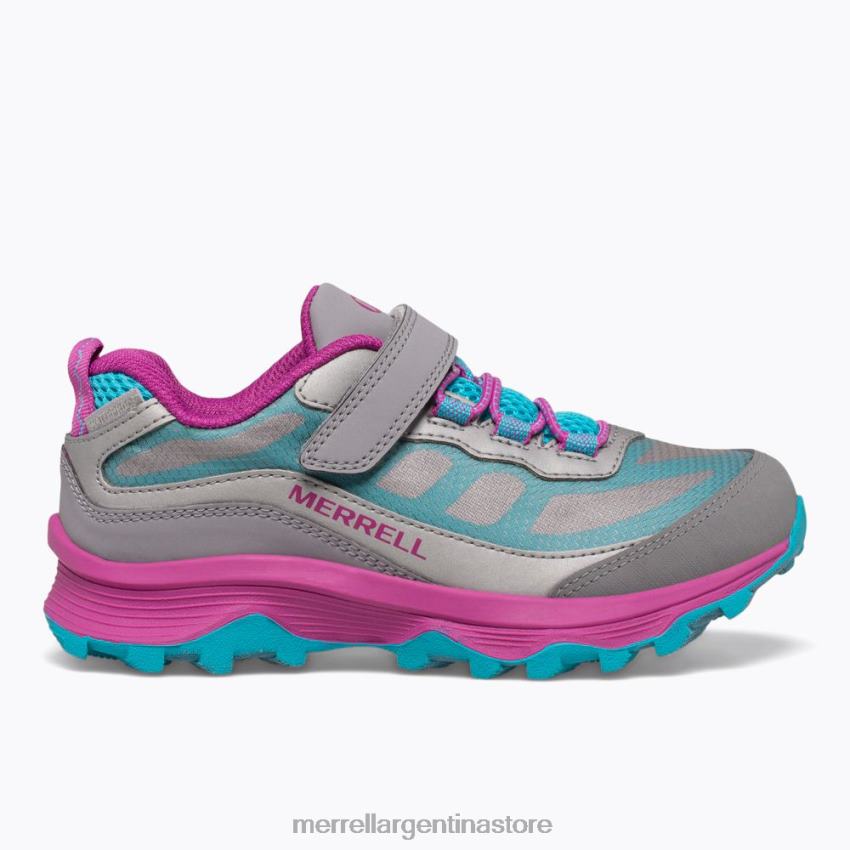 niños zapatos gris/plata/turquesa NL2ZZ1362 Merrell moab speed low a/c resistente al agua (mk165211)