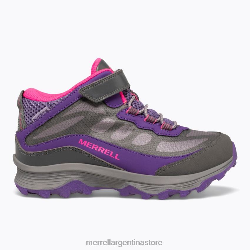niños zapatos gris/rosa/morado NL2ZZ1387 Merrell moab speed mid a/c impermeable (mk165209)