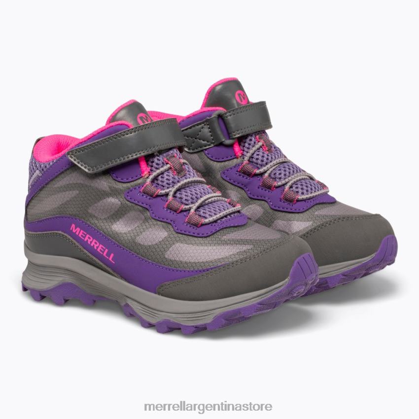 niños zapatos gris/rosa/morado NL2ZZ1387 Merrell moab speed mid a/c impermeable (mk165209)