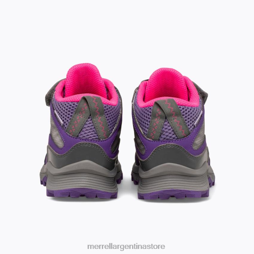 niños zapatos gris/rosa/morado NL2ZZ1387 Merrell moab speed mid a/c impermeable (mk165209)