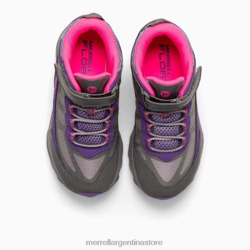 niños zapatos gris/rosa/morado NL2ZZ1387 Merrell moab speed mid a/c impermeable (mk165209)