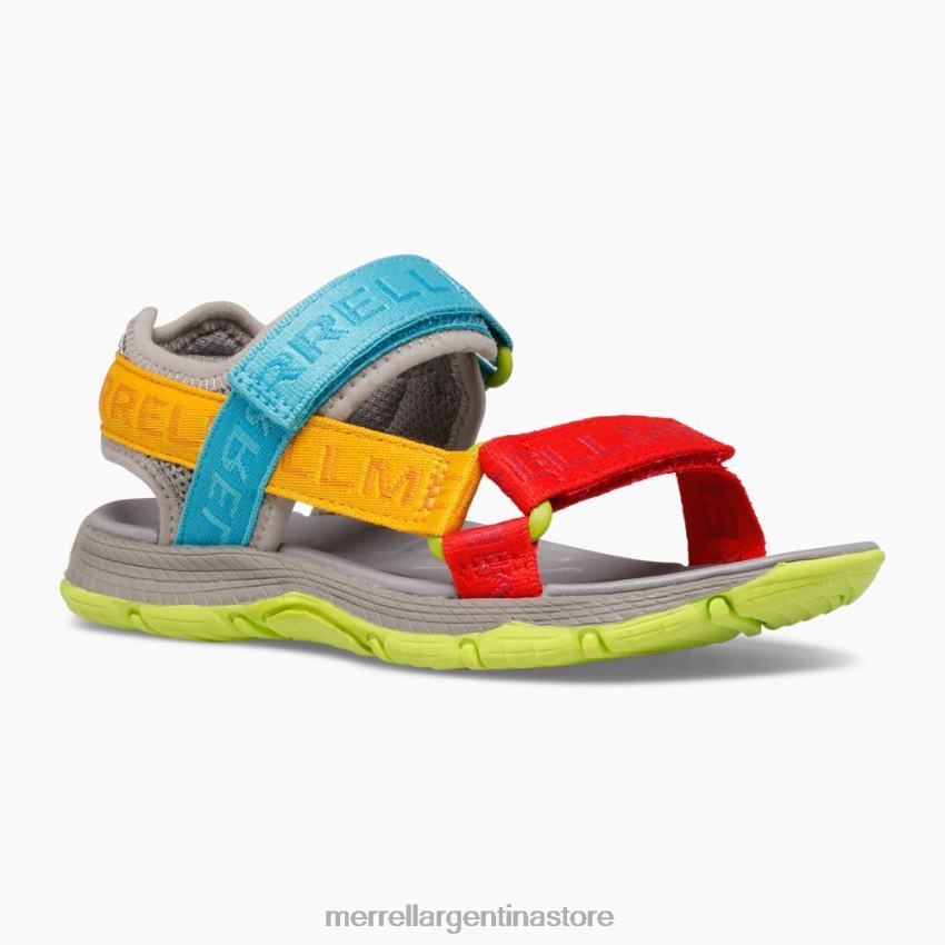 niños zapatos logotipo gris/multi NL2ZZ1400 Merrell sandalia con tribanda kahuna (mk265674k)