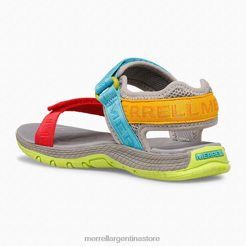 niños zapatos logotipo gris/multi NL2ZZ1400 Merrell sandalia con tribanda kahuna (mk265674k)