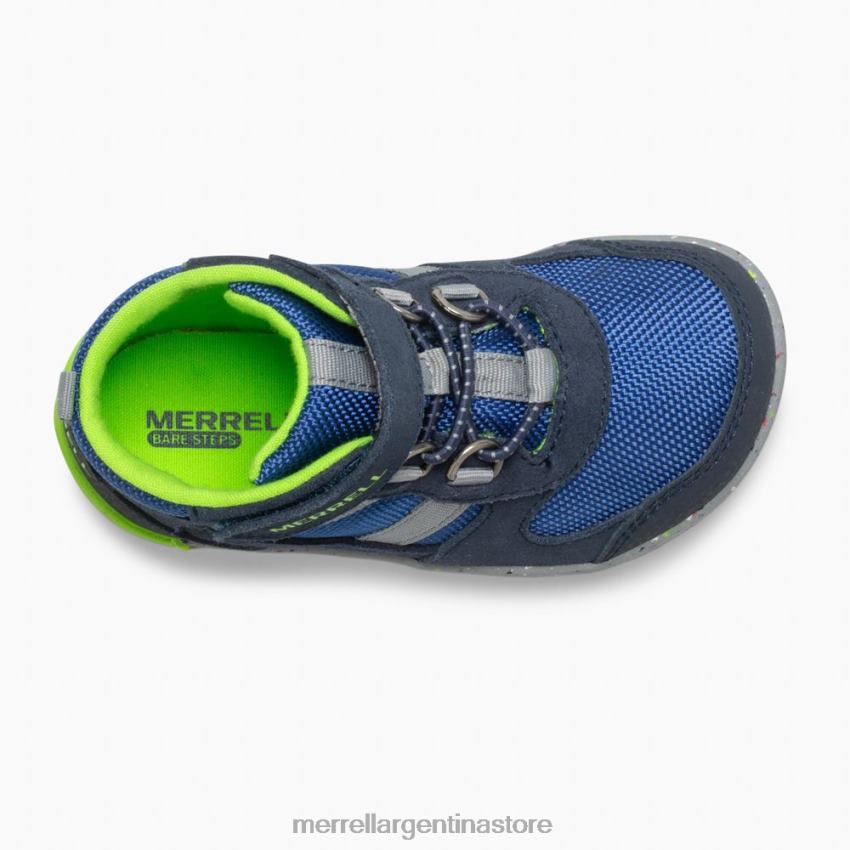 niños zapatos azul marino/verde NL2ZZ1459 Merrell bare steps ridge jr excursionista (ml262608)