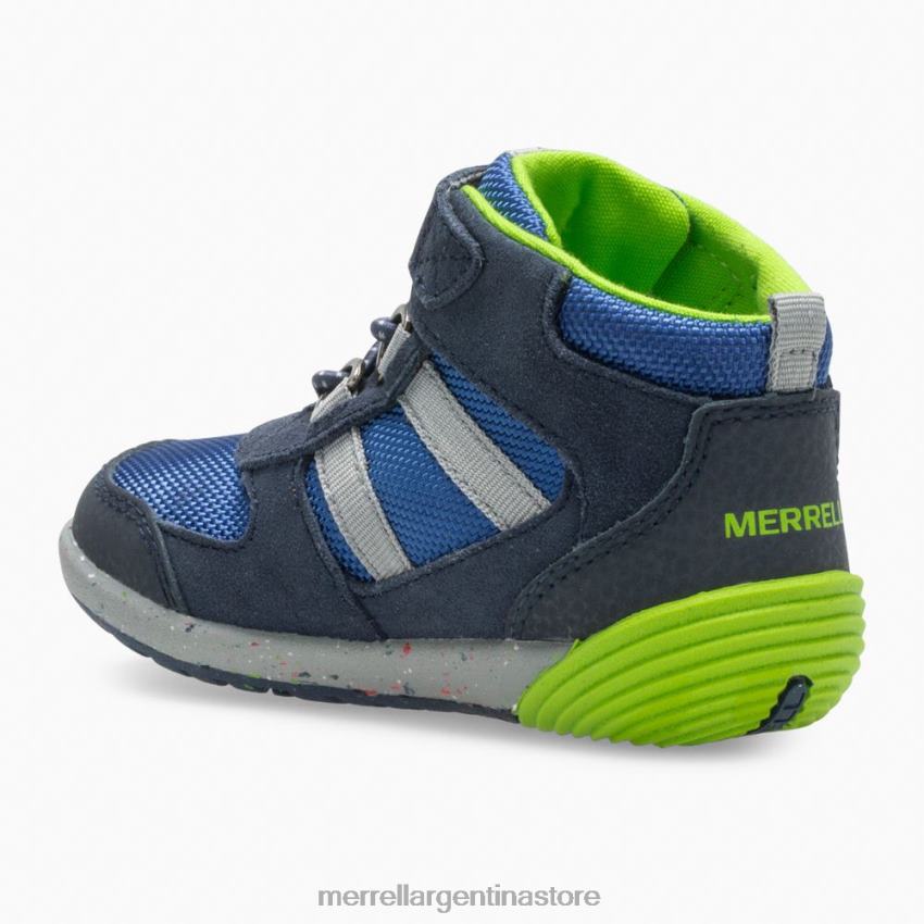 niños zapatos azul marino/verde NL2ZZ1459 Merrell bare steps ridge jr excursionista (ml262608)
