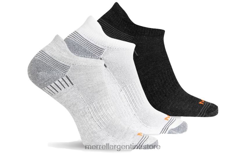 unisexo accesorios ayudante de brezo gris NL2ZZ361 Merrell paquete de 3 calcetines reciclados con lengüeta de corte bajo (jsf24606-041)