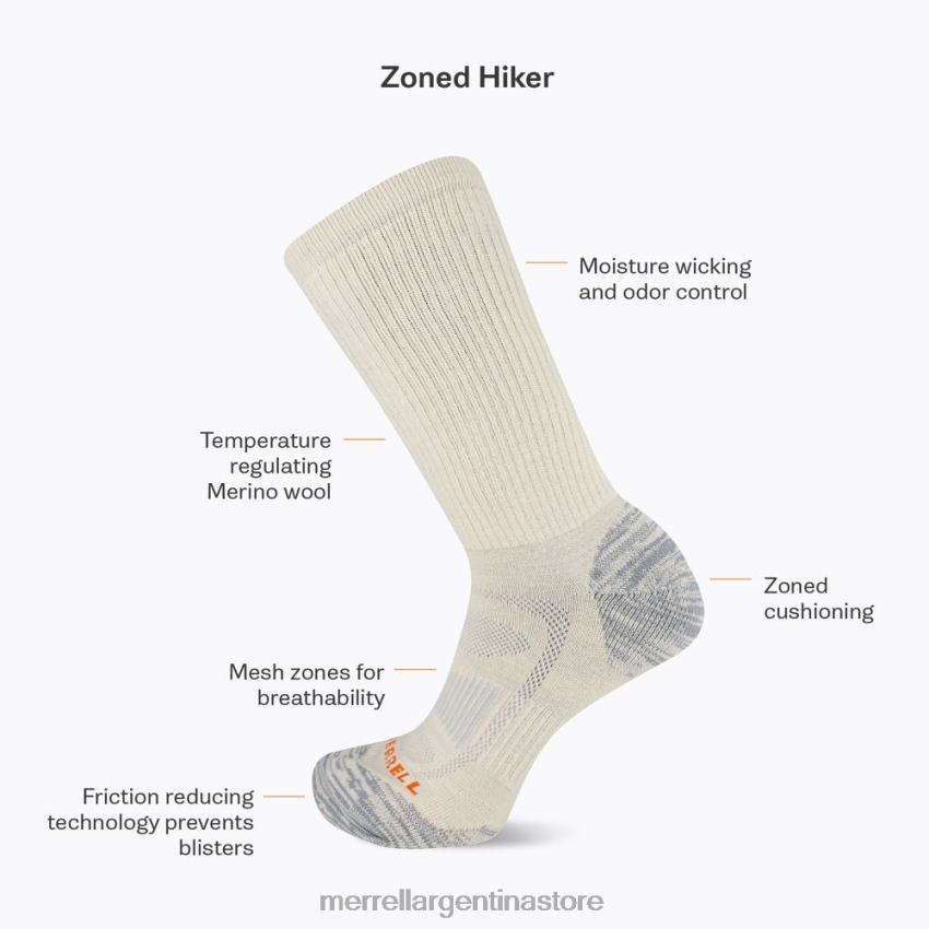 unisexo accesorios ónix NL2ZZ399 Merrell calcetín de excursionista de cuarto zonificado (jsf25754-012)